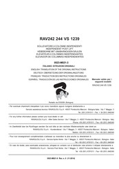Ravaglioli VS 1239 Translation Of The Original Instructions