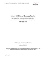impinj IPJ-R705-FGX Installation And Operation Manual