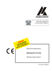 Addi-Data ADDIALOG PA 358 Technical Description