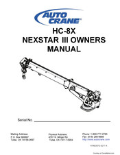 Auto Crane NEXSTAR III Owner's Manual