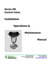 Watson McDaniel HB Series Installation & Operation Manual