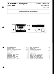 Bosch Blaupunkt C-110 Service Manual