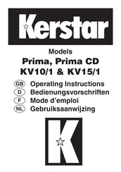 Kerstar KV15/1 Operating Instructions Manual