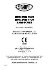 Sunshine HORIZON 4700 Assembly, Operation And Maintenance Instructions