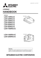 Mitsubishi Electric Lossnay LGH-100RX4-E Handbook