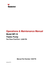 Weatherford MP-16 Operation & Maintenance Manual