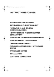 Whirlpool arg 746 a 5 Instructions For Use Manual