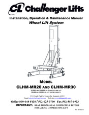 Challenger Lifts CLHM-MR30 Installation, Operation & Maintenance Manual