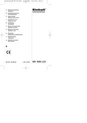 EINHELL MR 920 LCD Operating Instructions Manual