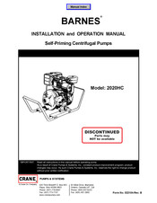 Crane BARNES 2020HC Installation And Operation Manual