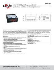 Dwyer Instruments Love 40T Series Specifications-Installation And Operating Instructions