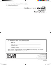 LMI Milton Roy E73 Instruction Manual