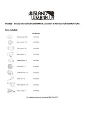 Island Umbrella NU6812 Assembly/Installation Instructions