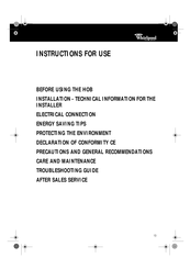 Whirlpool AKR 021 Instructions For Use Manual