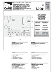 Came S0001 Quick Start Manual