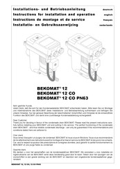 Dräger BEKOMAT 12 CO Instructions For Installation And Operation Manual