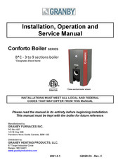 Granby Conforto B C-01-0118 Series Installation, Operation And Service Manual