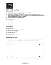 PB TEEN Style-It Series Assembly Instructions Manual