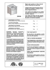 Electrolux 168769 Installation, Operation And Maintenance Manual