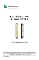 Matheson FM-1050 Operation Instructions Manual