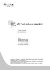 Gree VRF Fresh Air Series Owner's Manual