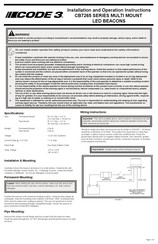 Code 3 CB7265 Series Installation And Operation Instructions Manual