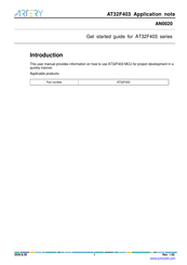 ARTERY AT32F403 Series Get Started Manual