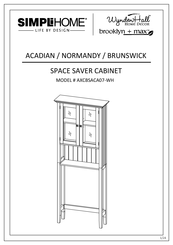 Simpli Home Wyndenhall Brooklyn + Max AXCBSACA07-WH Manual