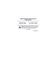 Wood-mizer CBT-430 Safety, Operation, Maintenance & Parts Manual
