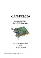 ESD electronic CAN-PCI/266 Hardware Installation And Technical Data