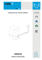 CAME OPB001CB Installation Manual