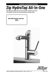 Zip HydroTap All-In-One 89944 Installation And Operating Instructions Manual