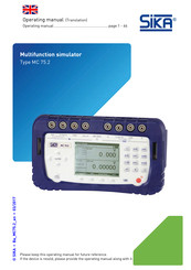 SIKA MC 75.2 Operating Manual