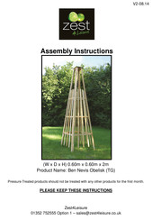 Zest 4 Leisure Ben Nevis Obelisk Assembly Instructions