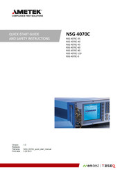 Ametek NSG 4070C-60 Quick Start Manual And Safety Instructions