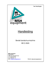 MSH equipment BD C-3620 Original Instruction Manual