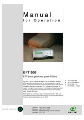 EM TEST EFT 500 Series Manual For Operation