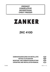 ZANKER ZKC410D Operating And Installation Manual