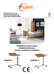 Elbur RUBENS 3 Overbed table Instructions For Use Manual