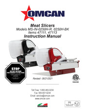 Omcan 47113 Instruction Manual