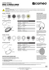Cameo OPUS X PROFILE User Manual