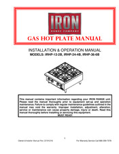 IRON IRHP-36-6B Installation & Operation Manual