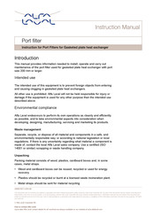Alfa Laval Port filter Instruction Manual