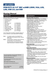 Advantech PCM-9375 A3 Startup Manual