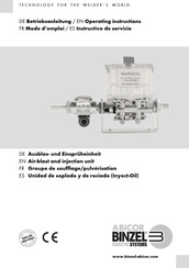 Abicor Binzel Air-blast and injection unit Operating Instructions Manual