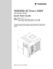 YASKAWA L1000V CIMR-LC4V0009B Quick Start Manual