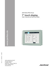 janitza SVG-PRO-Panel User Manual And Technical Data