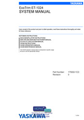 YASKAWA EcoTrim ET-1024 System Manual