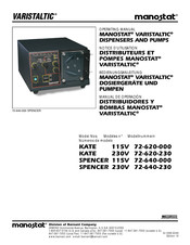 MANOSTAT VARISTALTIC KATE 72-620-000 Operating Manual
