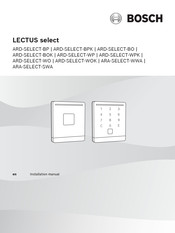Bosch LECTUS select ARA-SELECT-WWA Installation Manual